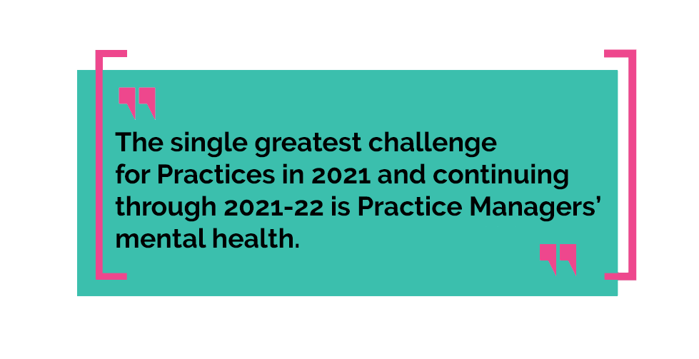 Quote box infographic mental health of practice managers