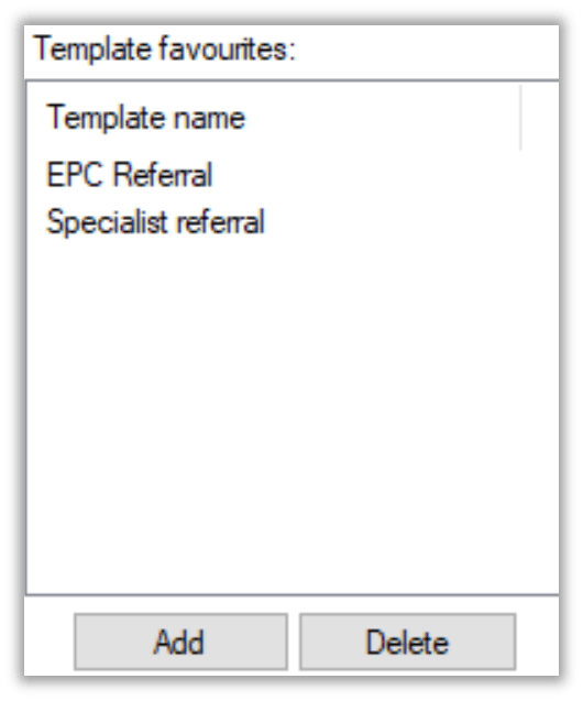 Favourites in Bp Premier Templates