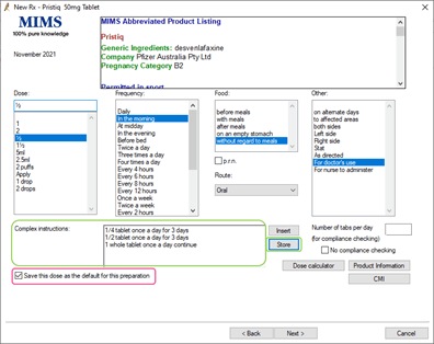 Save Dosage Bp Premier Prescribing Wizard